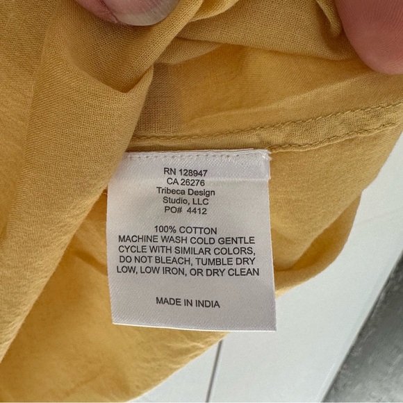 Nili Lotan Cotton Voile Shirt Sz M Tuscan Yellow NWT Semi Sheer - Picture 10 of 11